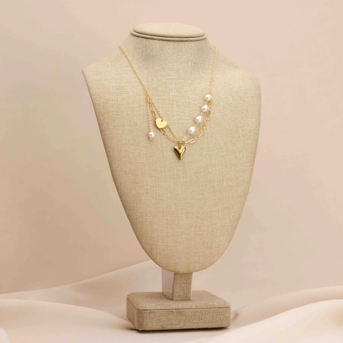 Cadena Pearls Love Hearts