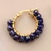 ARETE CRISTAL DOBLE NEUTRO - Azul pavo tornasol