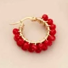 ARETE CRISTAL DOBLE NEUTRO - Rojo sangre