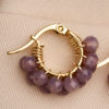 ARETE CRISTAL DOBLE PASTEL - Lila lavanda