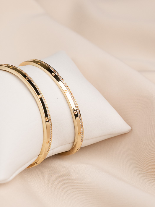 PULSERA RIGIDA CHAPADA EN ORO