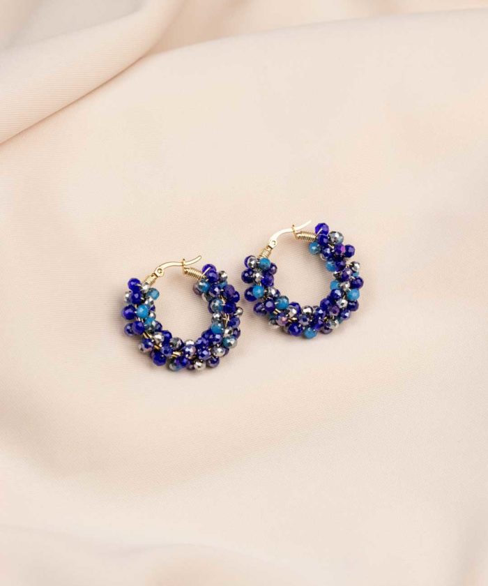 ARETE ELEGANTE BRUMA AZÚL 3 CM.