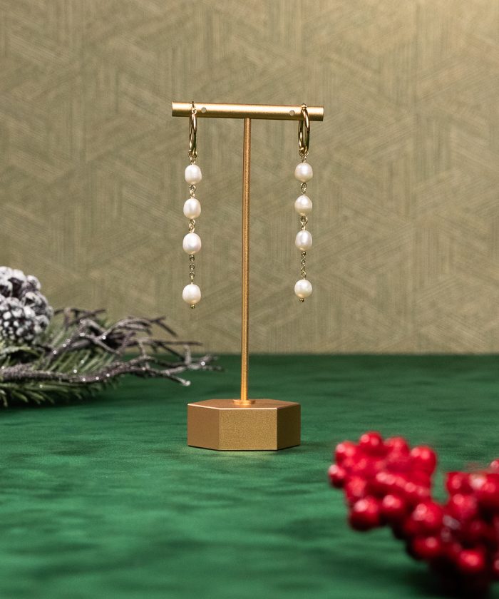 LONG PEARL HOOPS