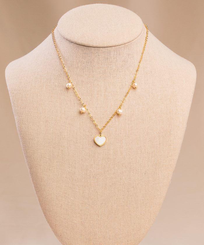 Cadena Nacre Heart